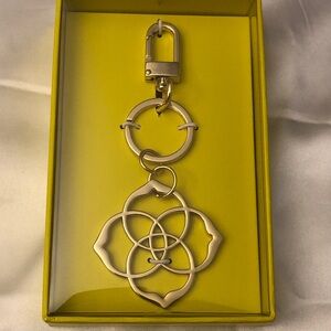 Kendra Scott Dira Gold Tone Medallion Logo Keychain Bag Charm NIB